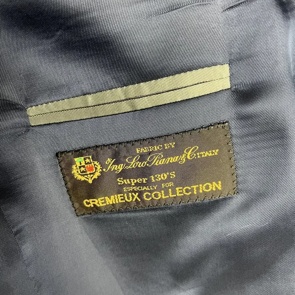 Daniel Cremieux Loro Piana Wool Blazer Sport Coat Men 43R Blue Striped Super 130